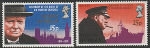 Южная Георгия, 1974, 100 лет У.Черчилль, 2 марки